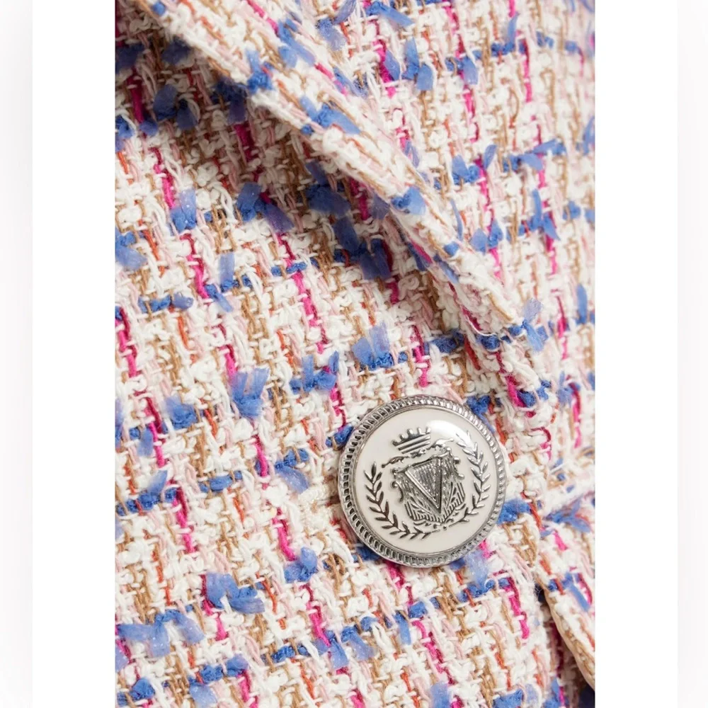 VERONICA BEARD Taja Tweed Pink Dickey Jacket Blazer 4 New with tags - Picture 8 of 10